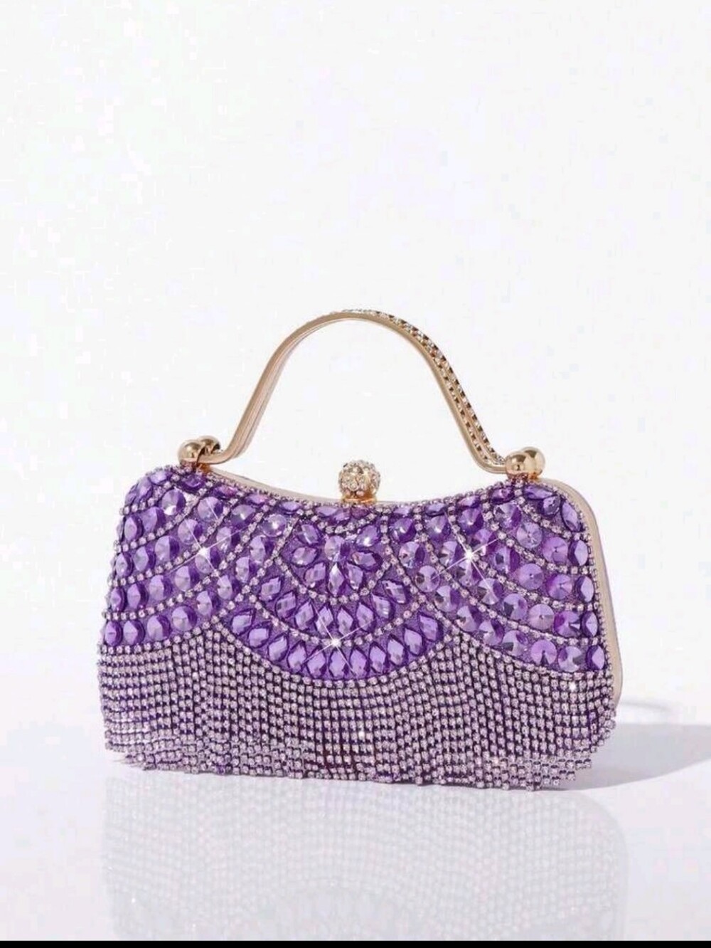 BRAND NEW ** Elegant Purple Crystal Evening Clutch Handbag